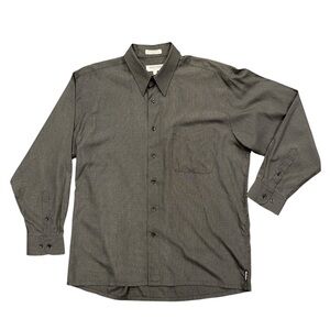 Balmain Paris Men’s Grey Micro Check Button-Up Shirt L – Designer Dress Shirt